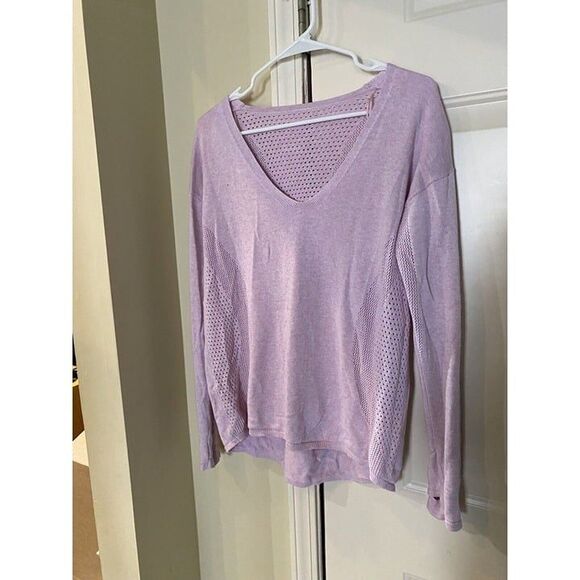 Lululemon V Neck Sweater Light Pink‎ Pullover(M) - Picture 1 of 4